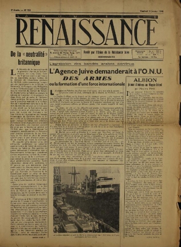 La Nouvelle Renaissance  N°130 (09 janv. 1948)
