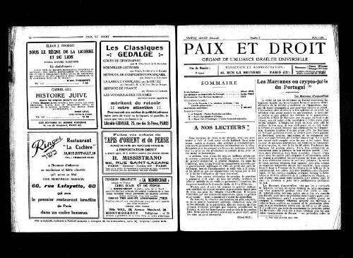 Paix et Droit.  (01/05/1926)