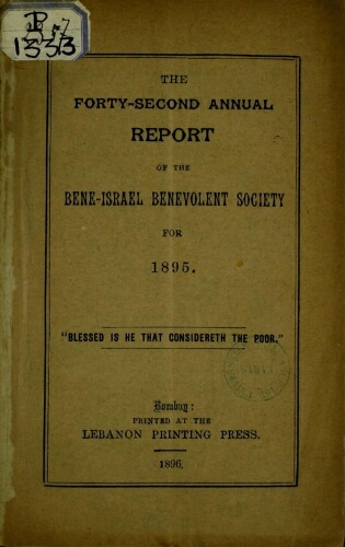 Bene Israel Benevolent Society  (N°42 1896)