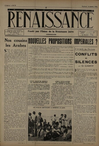 La Nouvelle Renaissance  N°75 (18 oct. 1946)