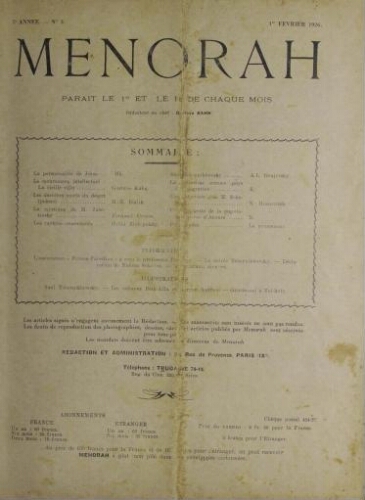 Menorah : L’Illustration Juive Vol.05 N°03 (01 févr. 1926)