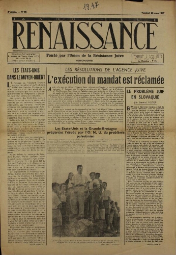 La Nouvelle Renaissance  N°93 (28 mars 1947)