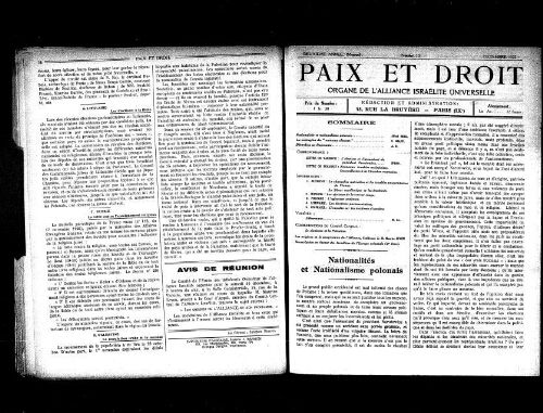 Paix et Droit.  (01/12/1922)