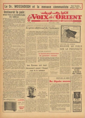 La Voix de l’Orient Vol.03 N°155 (22 nov. 1951)