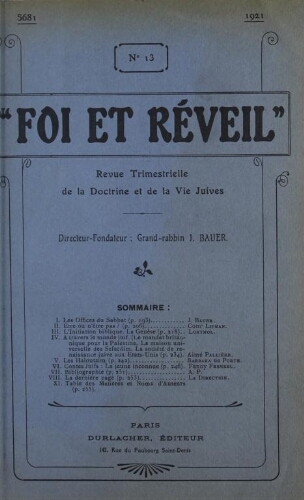 Foi et réveil Vol.03 N°13 (1921)