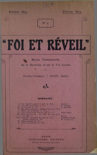 Foi et réveil Vol.01 N°04 (1914)