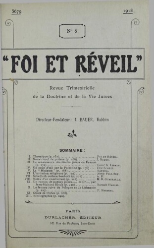 Foi et réveil Vol.02 N°08 (1918)