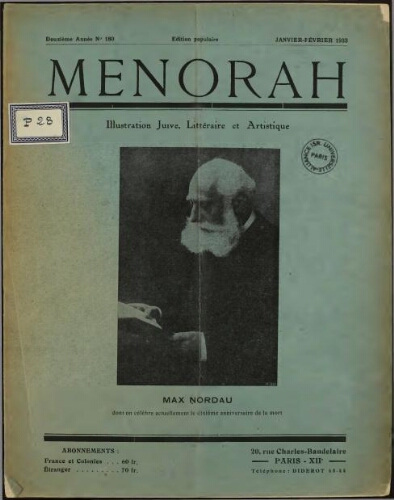 Menorah : L’Illustration Juive Vol.12 N°180 (01 janv. 1933)