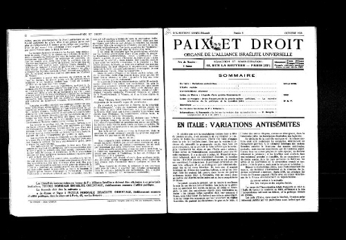 Paix et Droit.  (01/10/1938)