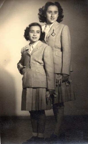 Monique et Louise Hassid, filles de Monice et de Fanny (Estefania) Roditi