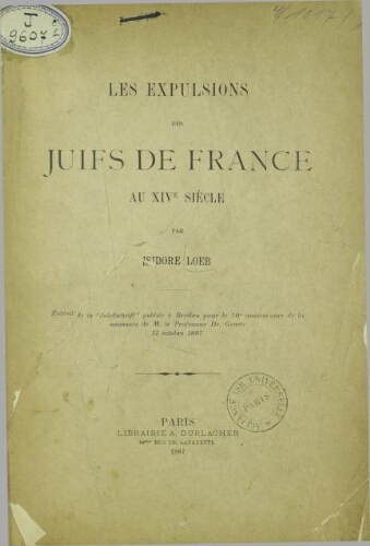 Les expulsions des Juifs de France au XIVe siècle