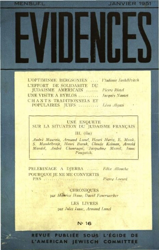Evidences. N° 16 (Janvier 1951)