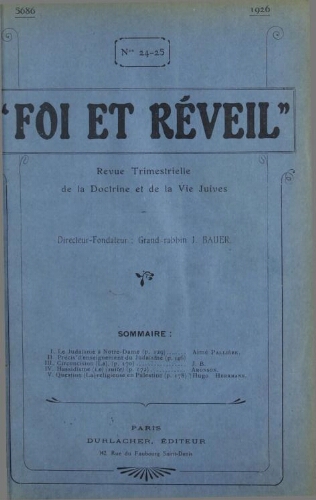 Foi et réveil Vol.06 N°24-25 (1926)