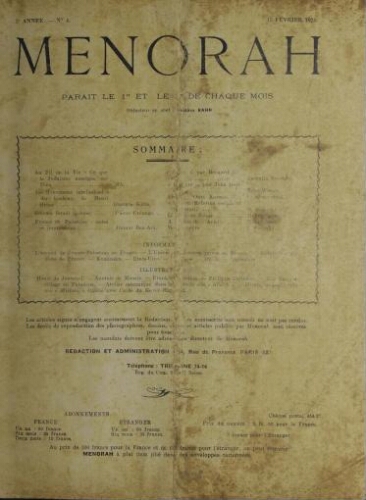 Menorah : L’Illustration Juive Vol.05 N°04 (15 févr. 1926)