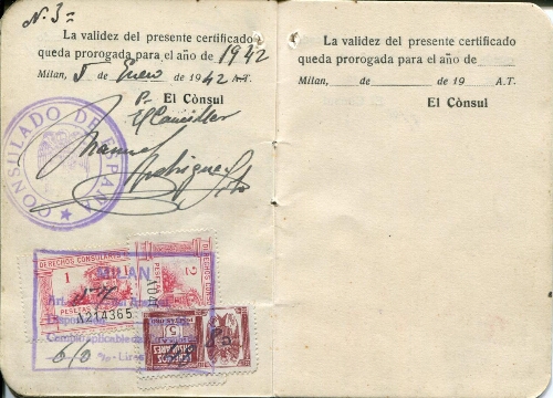 Certificat de nationalité espagnole de Joseph Papo