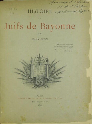 Histoire des juifs de Bayonne