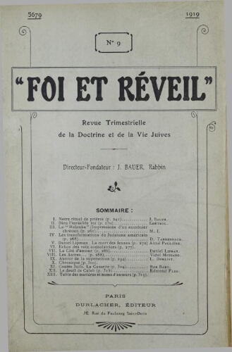 Foi et réveil Vol.02 N°09 (1919)