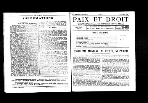 Paix et Droit.  (01/11/1938)