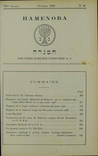 Hamenora. octobre 1929 - Vol 07 N° 08