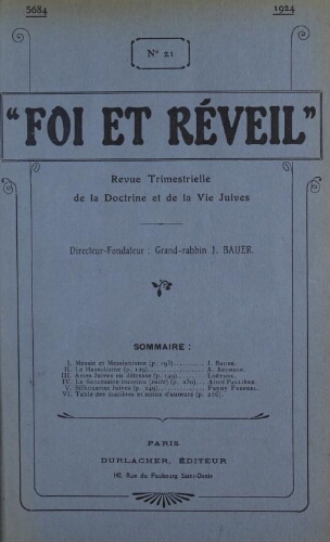 Foi et réveil Vol.05 N°21 (1924)