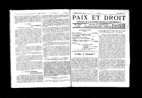Paix et Droit.  (01/11/1931)