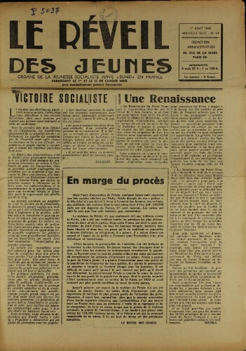 Le Réveil des Jeunes N°14 (01 août 1945)