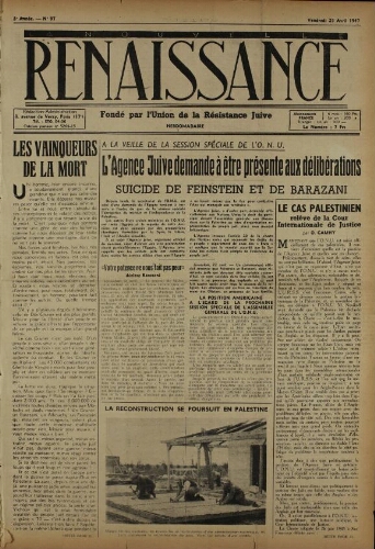 La Nouvelle Renaissance  N°97 (25 avr. 1947)