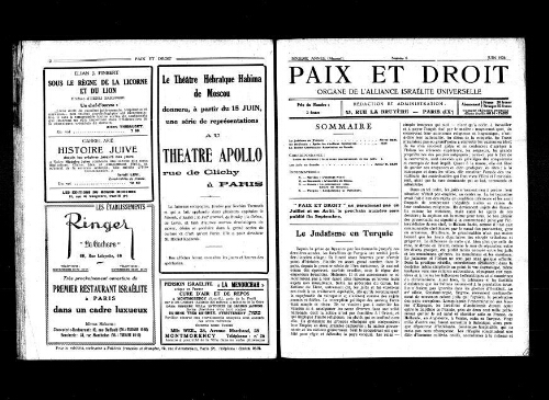 Paix et Droit.  (01/06/1926)