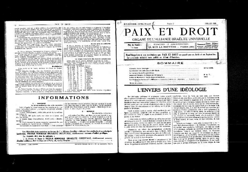 Paix et Droit.  (01/07/1938)