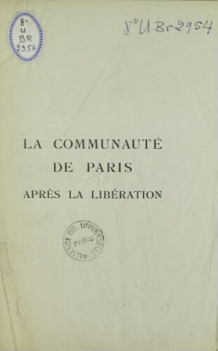 La communauté de Paris après la libération