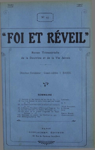 Foi et réveil Vol.07 N°27 (1927)