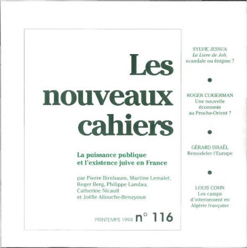 Les Nouveaux Cahiers N°116 (Printemps  1994)