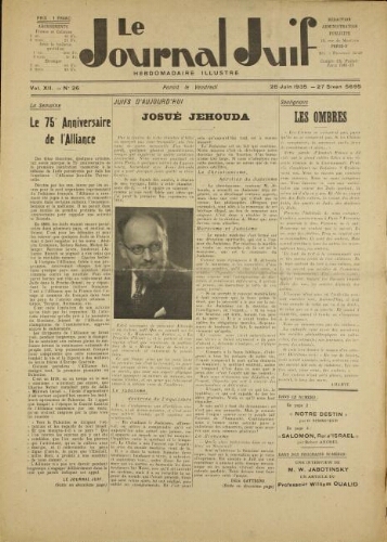 Le Journal Juif N°26 ( 28 juin 1935 )