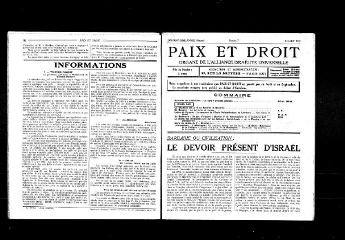 Paix et Droit.  (01/07/1939)