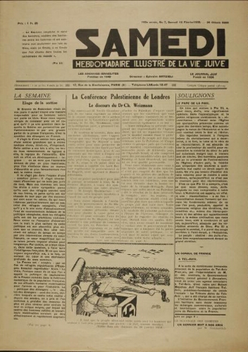 Samedi N°07 ( 18 février 1939 )