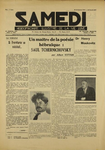 Samedi N°02 ( 09 janvier 1937 )