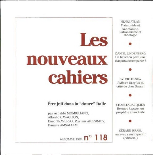 Les Nouveaux Cahiers N°118 (Automne 1994)