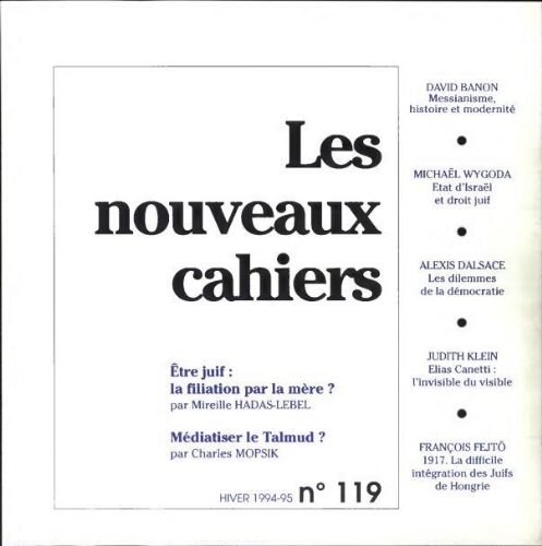 Les Nouveaux Cahiers N°119 (Hiver 1994-95)