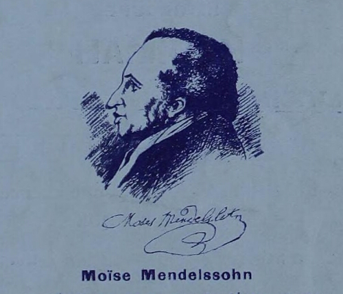 Portrait et signature de Moïse Mendelssohn