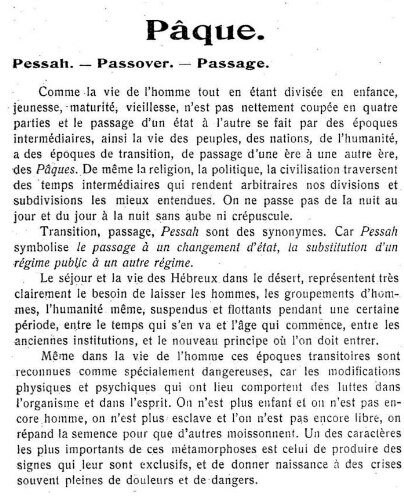 Pâque. Pessah - Passover - Passage. (1/4)