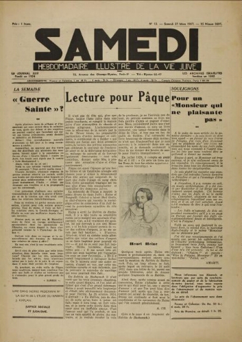 Samedi N°13 ( 27 mars 1937 )