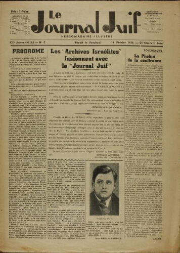 Le Journal Juif N°07 ( 14 février 1936 )