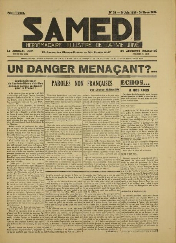 Samedi N°24 ( 20 juin 1936 )