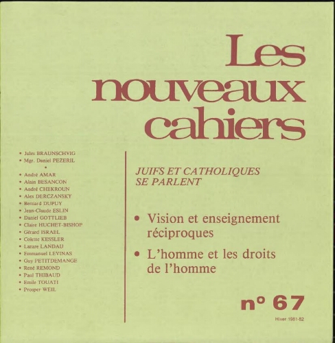 Les Nouveaux Cahiers N°067 (Hiver 1981-82)
