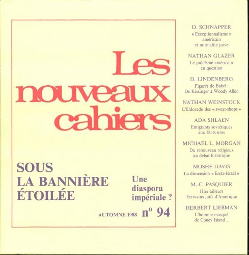 Les Nouveaux Cahiers N°094 (Automne 1988)