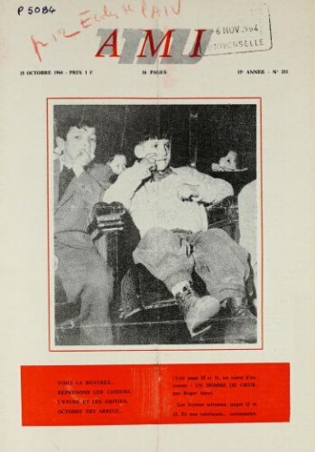 Ami : Mensuel pour la Jeunesse. Vol.15 N°211 (25 oct. 1964)