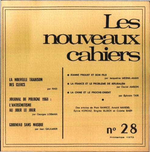 Les Nouveaux Cahiers N°028 (Printemps  1972)