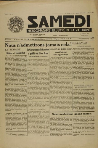 Samedi N°18 ( 27 mai 1939 )