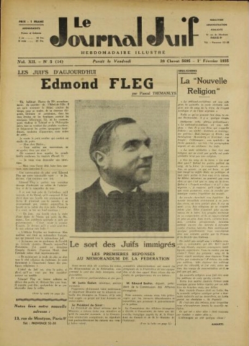 Le Journal Juif N°05 ( 01 février 1935 )