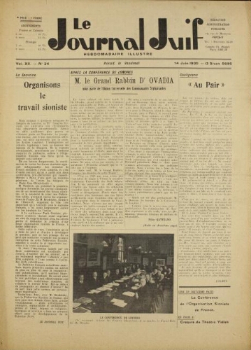 Le Journal Juif N°24 ( 14 juin 1935 )